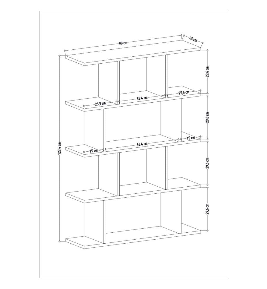 Bibliothèque, blanc, panneau de particules mélaminé