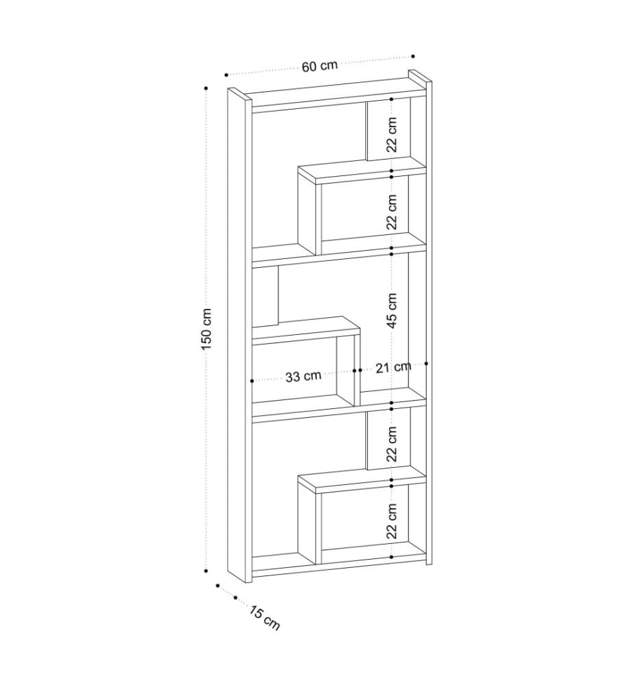 Libreria, Rovere, Pannello di particelle rivestito in melamina