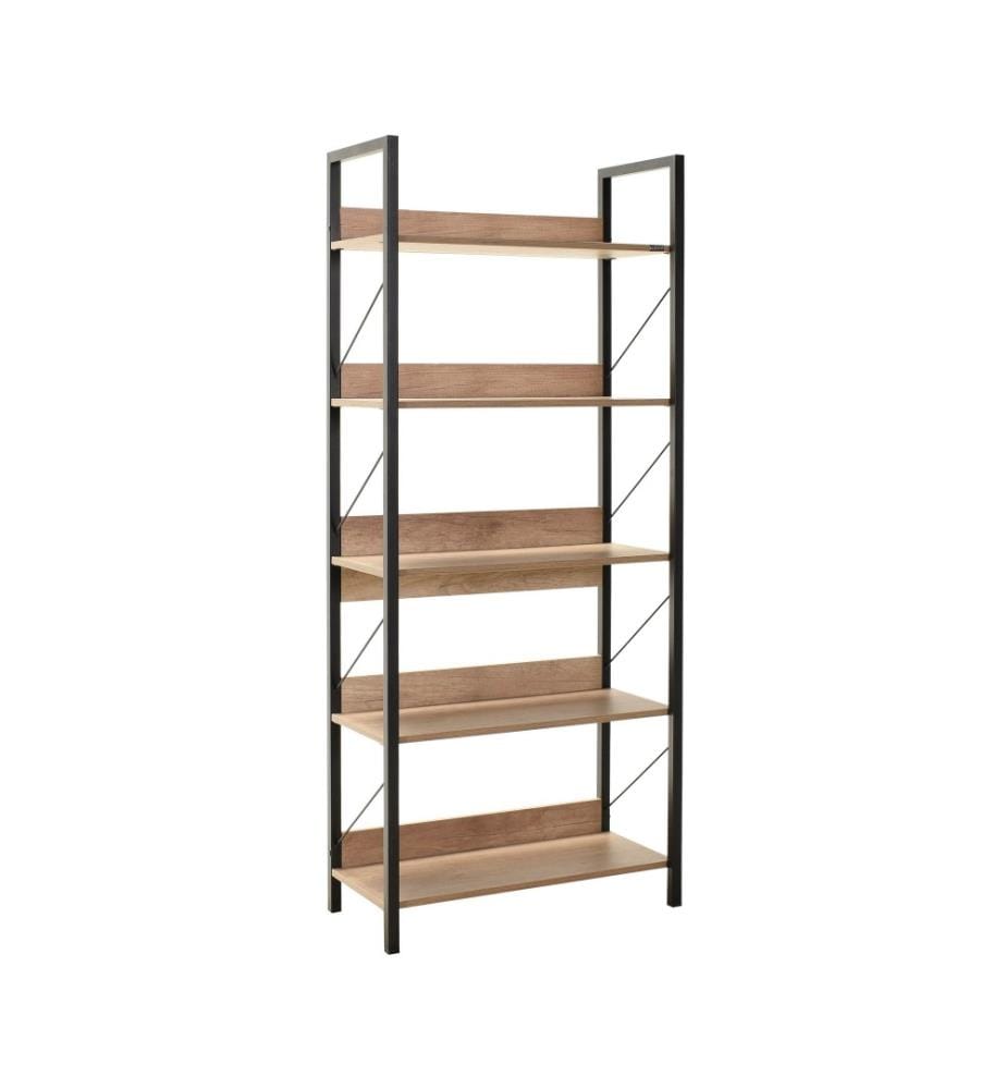 Bibliothèque, noyer, noir, panneau de particules mélaminé