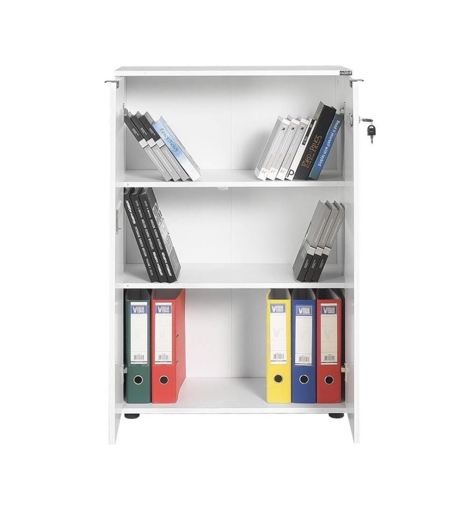 Bibliothèque, blanc diamant, panneau de particules mélaminé
