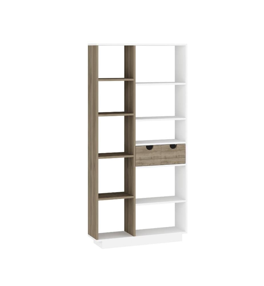 Bibliothèque, blanc, noyer, panneau de particules mélaminé