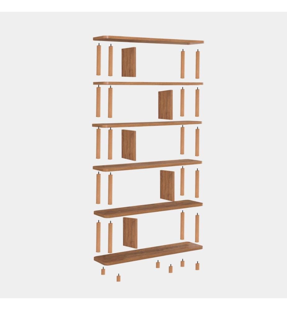 Bibliothèque, pin atlantique, panneau de particules mélaminé