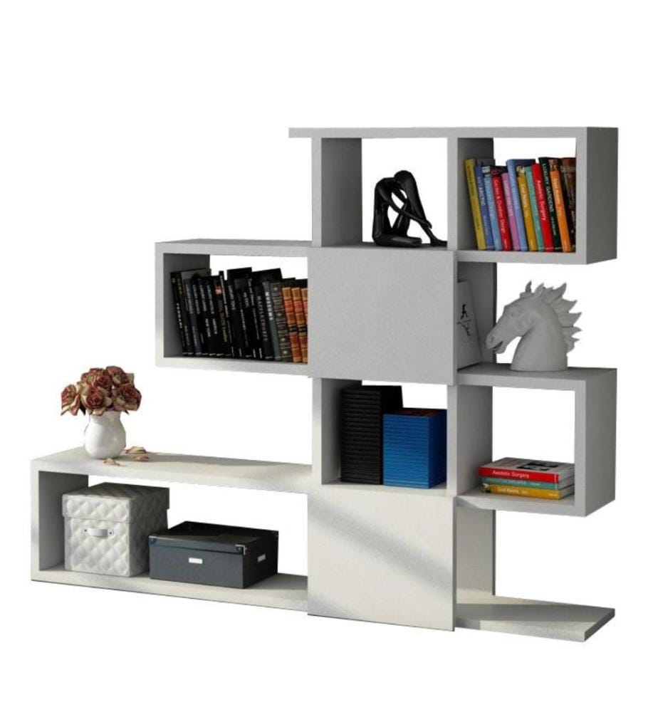 Bibliothèque, blanc, panneau de particules mélaminé
