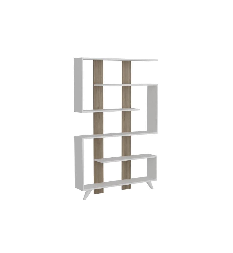 Bibliothèque, blanc, noyer, panneau de particules mélaminé