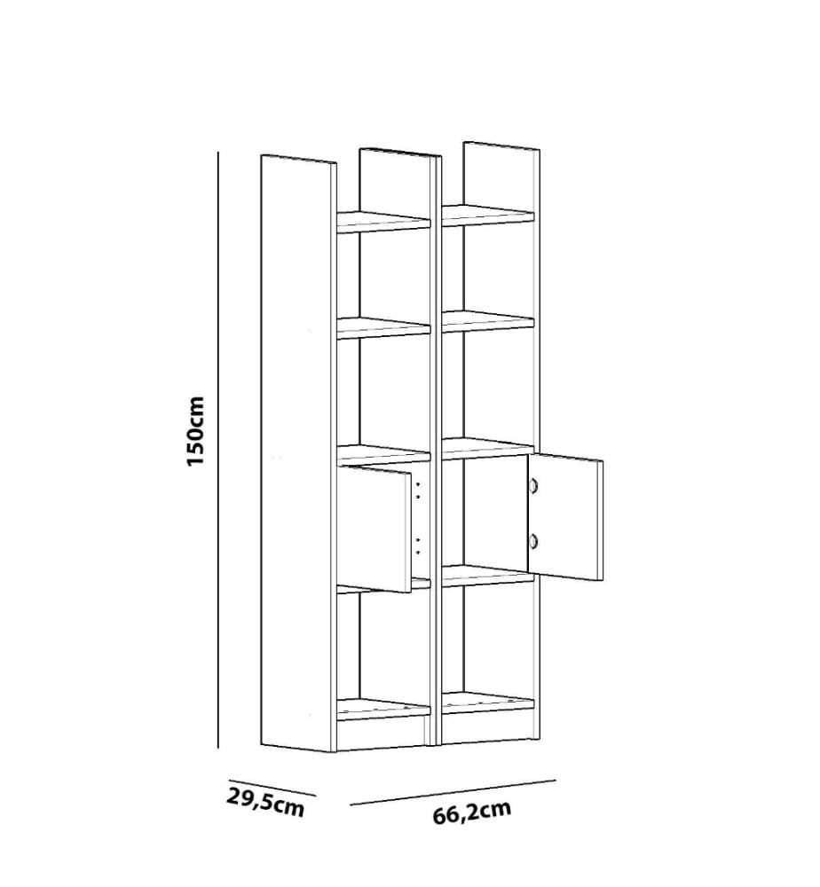 Bibliothèque, blanc, panneau de particules mélaminé