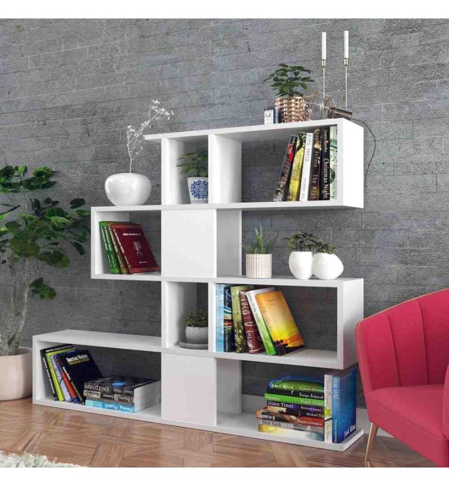 Bibliothèque, blanc, panneau de particules mélaminé