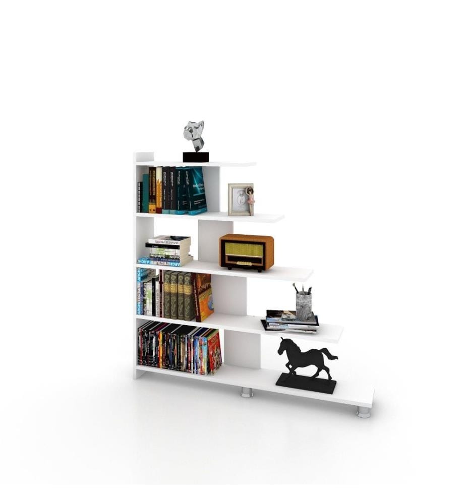 Bibliothèque, blanc, panneau de particules mélaminé