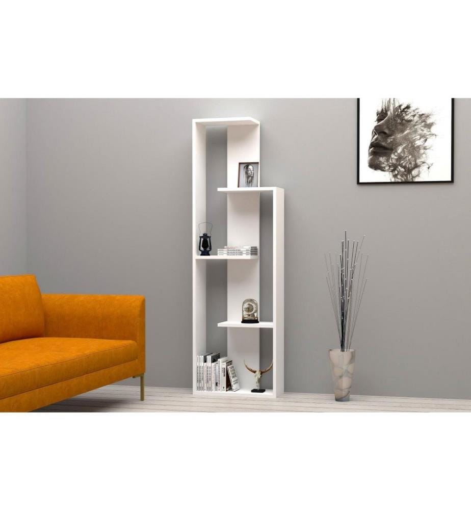 Bibliothèque, blanc, panneau de particules mélaminé