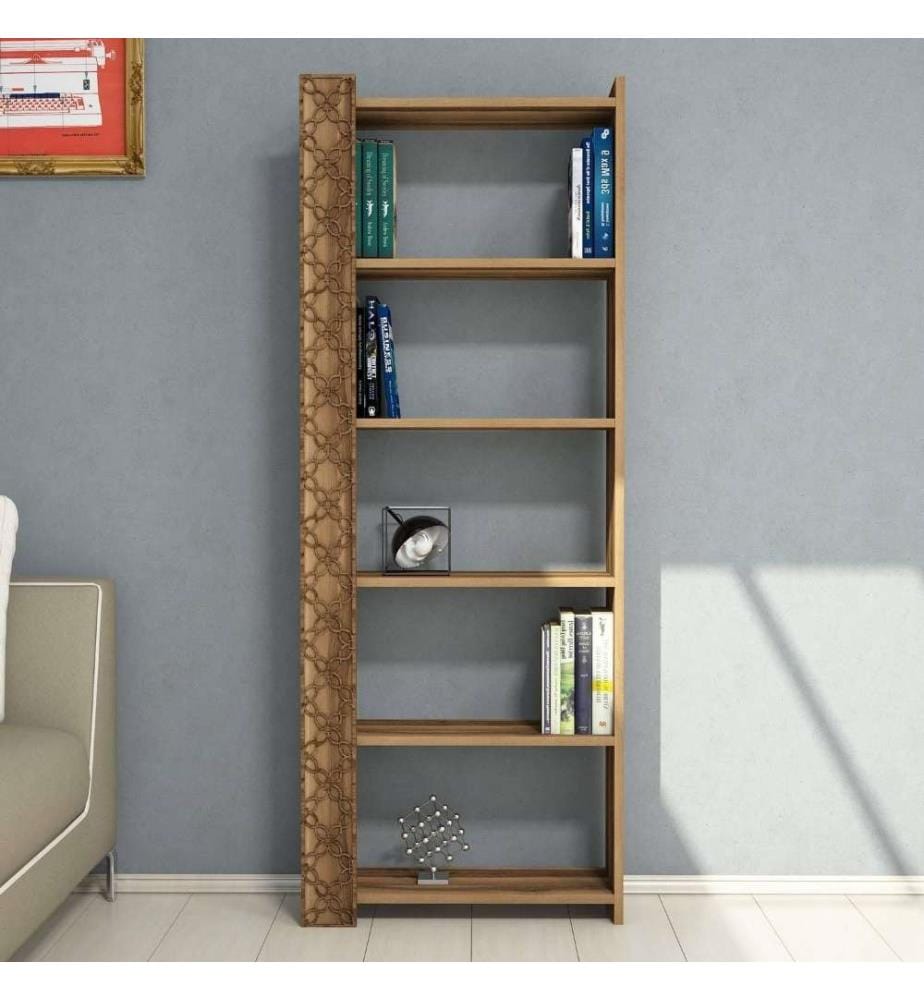 Bibliothèque, noyer, panneau de particules mélaminé