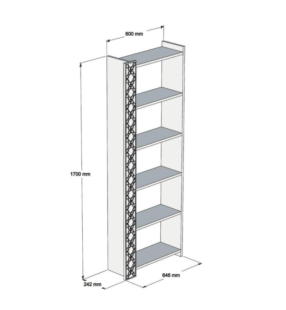 Bibliothèque, noyer, panneau de particules mélaminé