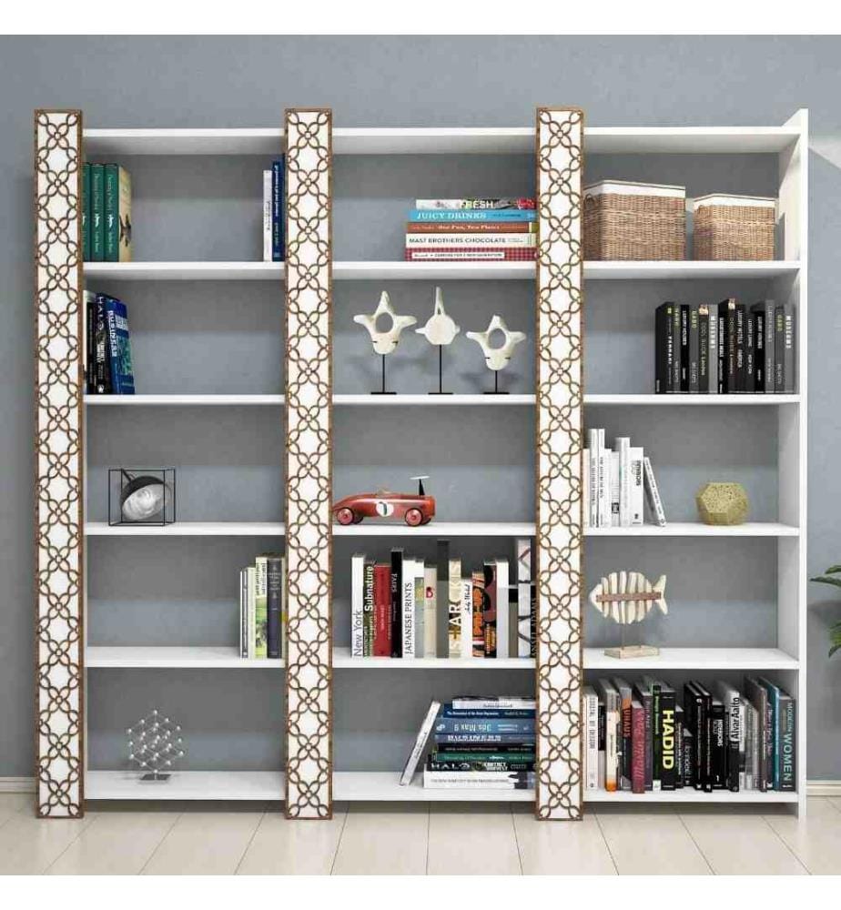 Bibliothèque, blanc, panneau de particules mélaminé
