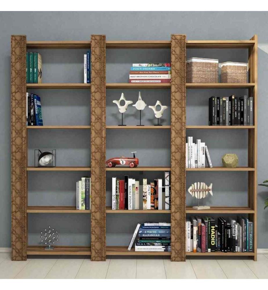 Bibliothèque, noyer, panneau de particules mélaminé