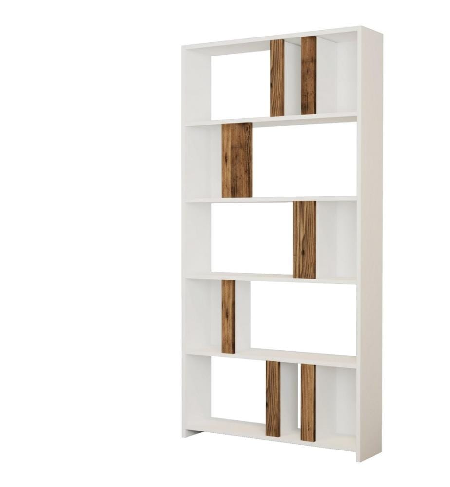 Bibliothèque, blanc, noyer, panneau de particules mélaminé