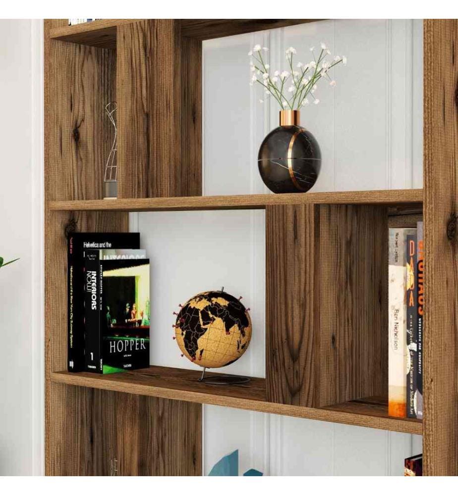 Bibliothèque, noyer, panneau de particules mélaminé