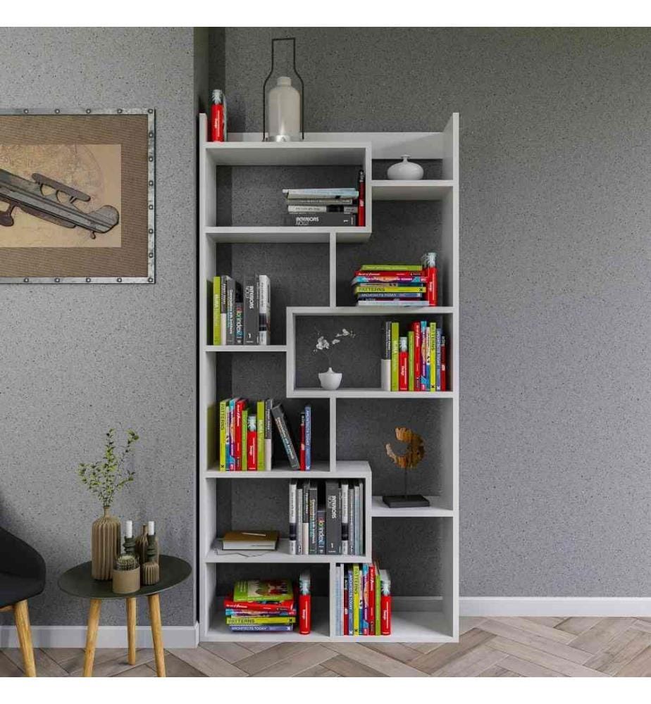 Bibliothèque, blanc, panneau de particules mélaminé