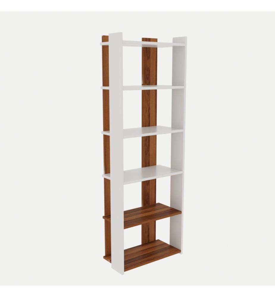 Bibliothèque, blanc, noyer, panneau de particules mélaminé