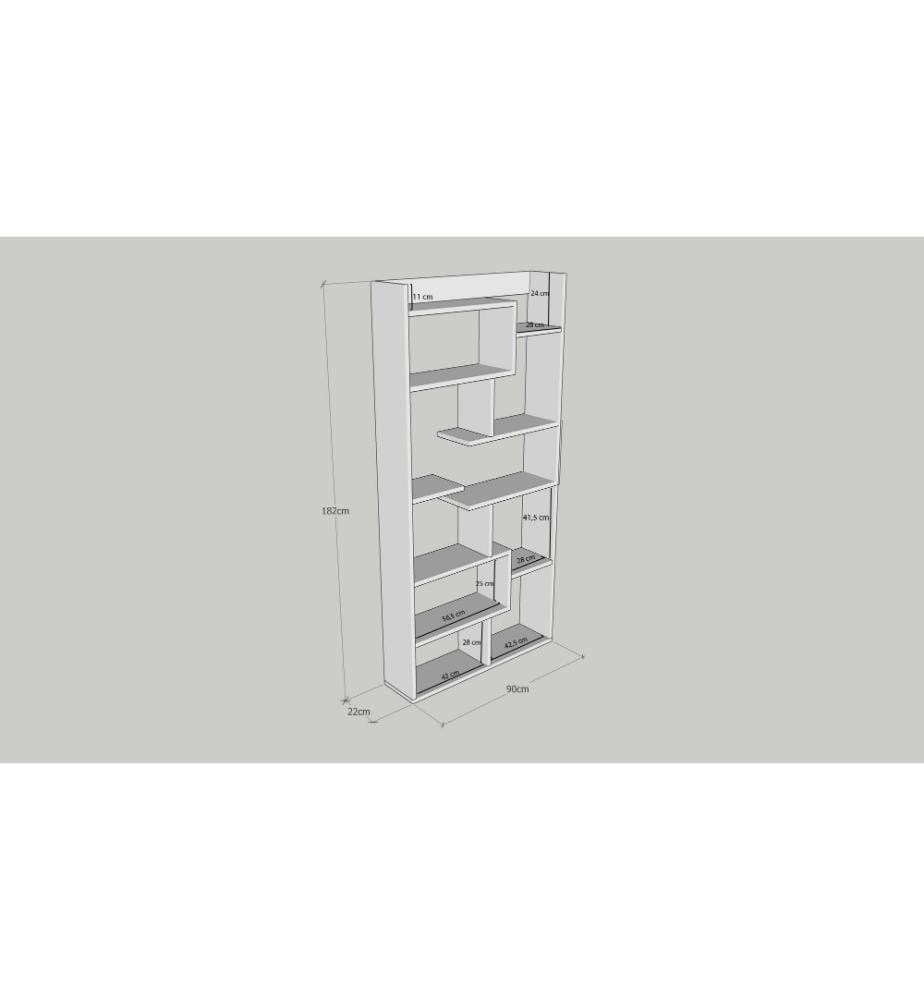 Bibliothèque, pin, panneau de particules mélaminé