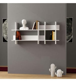 Etagère murale, blanc, panneau de particules mélaminé