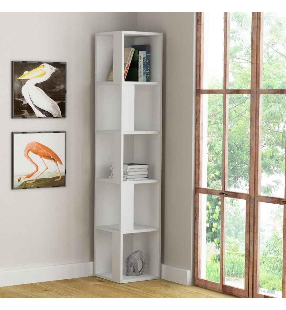 Bibliothèque, blanc, panneau de particules mélaminé