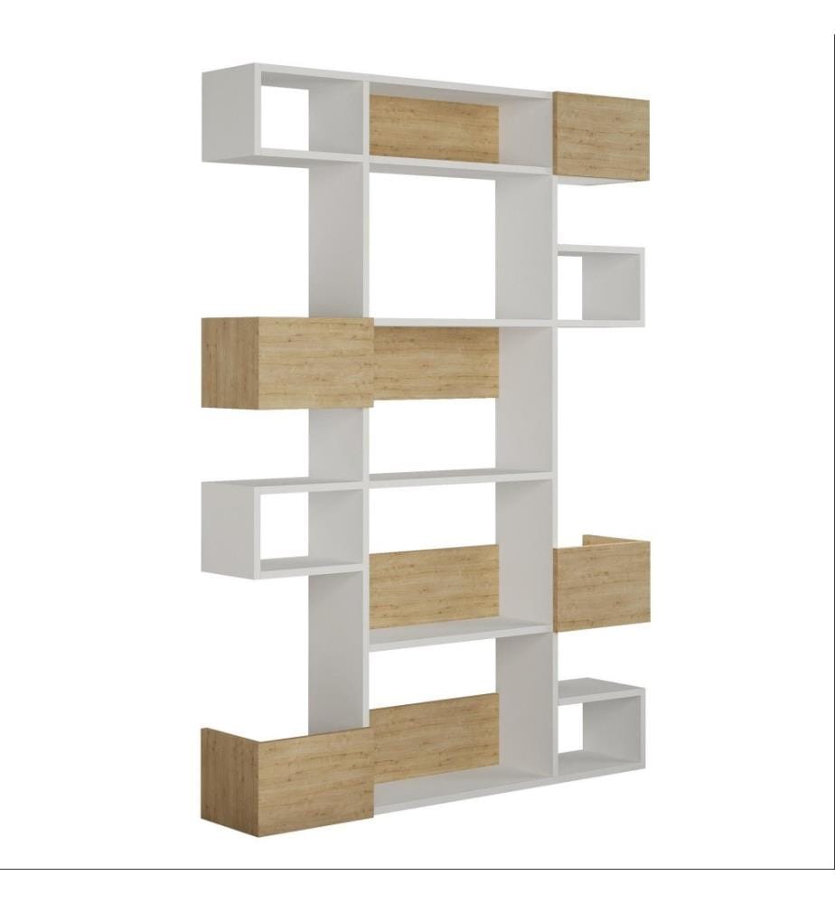 Bibliothèque, blanc, chêne, panneau de particules mélaminé