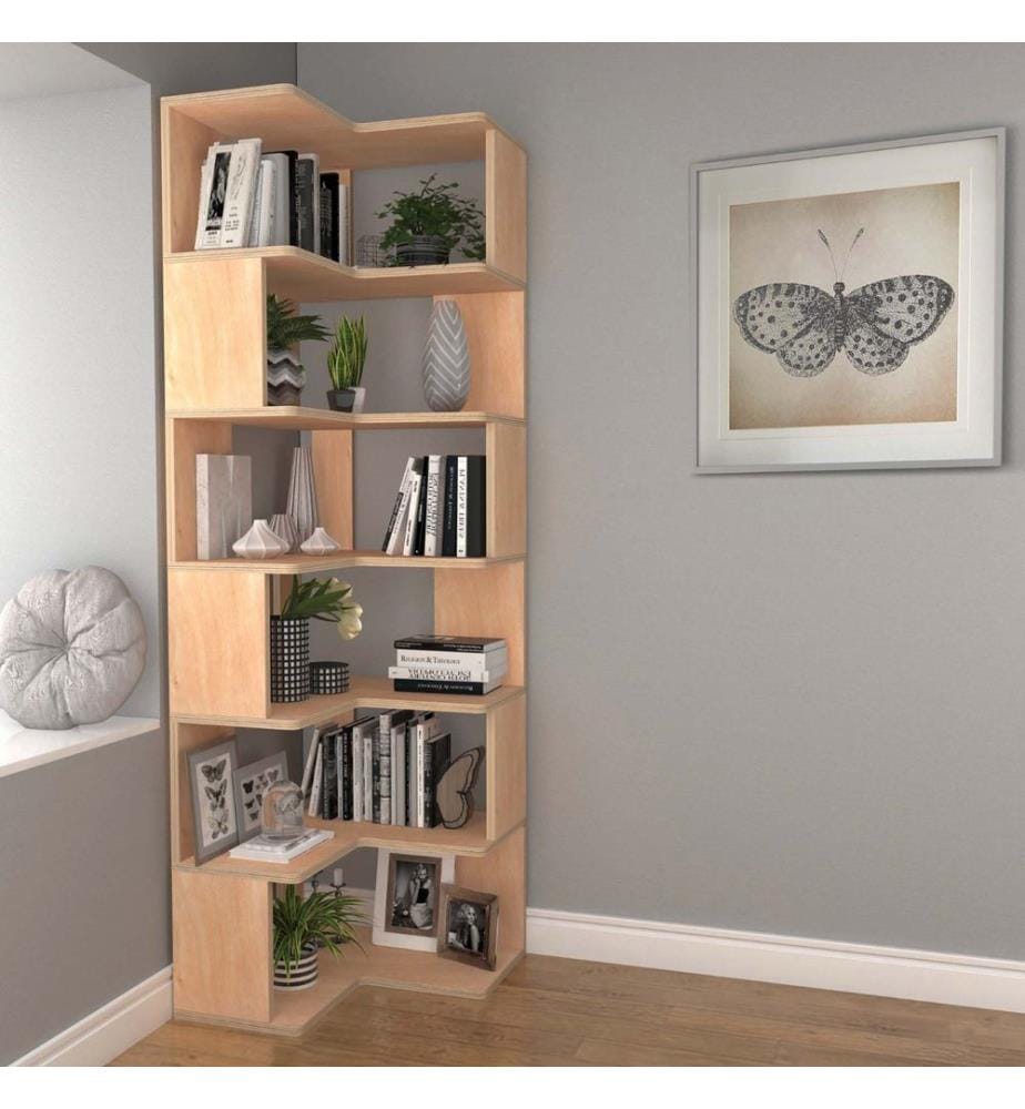 Bibliothèque, naturel, 100 % CONTREPLAQUÉ DE CHARME