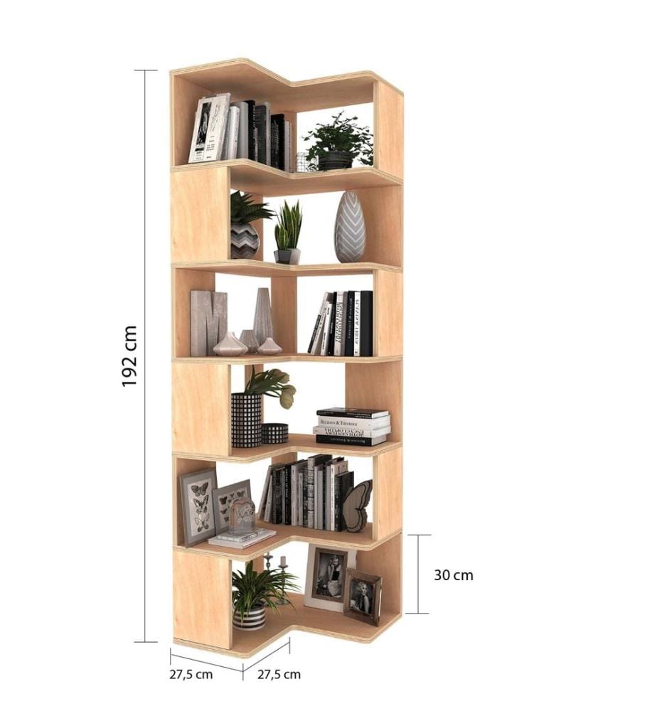 Bibliothèque, naturel, 100 % CONTREPLAQUÉ DE CHARME