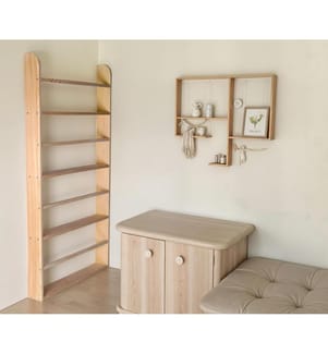 Libreria, rovere, 100% LEGNO DI PINO MASSICCIO