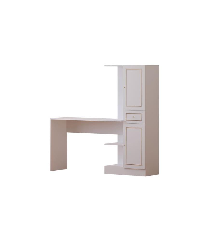 Study Desk & Bookshelf, Matte White, 100% MELAMINE COATED E1 QUALITY CHIPBOARD