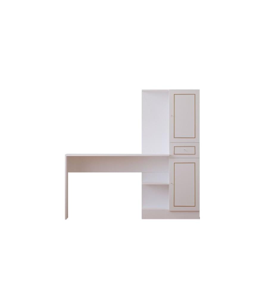 Study Desk & Bookshelf, Matte White, 100% MELAMINE COATED E1 QUALITY CHIPBOARD