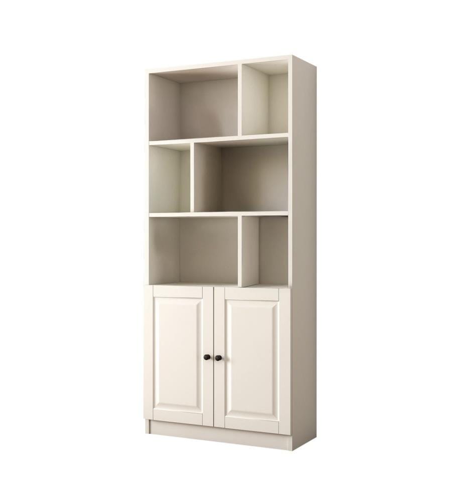 Bibliothèque, Blanc mat, 100 % MELAMINE ENDUITE E1 QUALITÉ CHIPBOARD