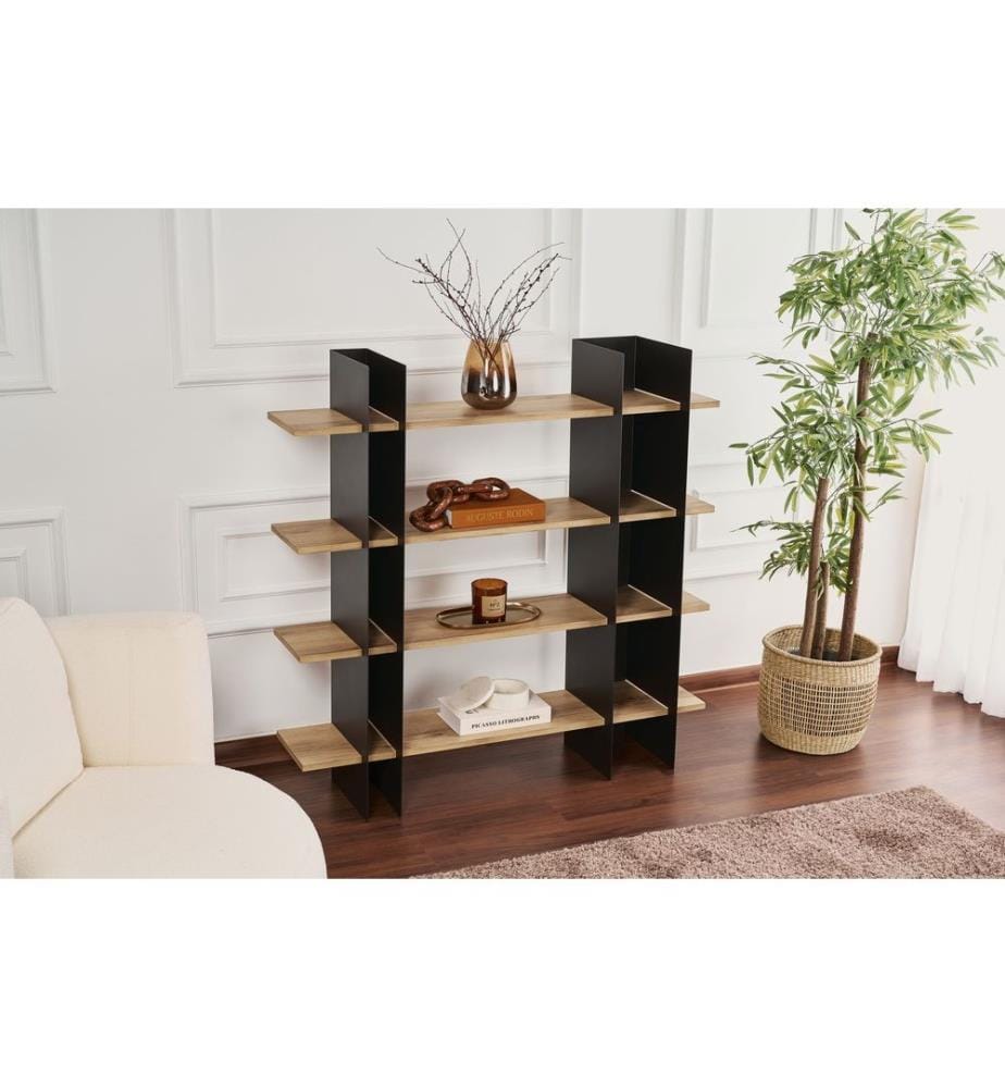 Bücherregal, Schwarz, METALLKONSTRUKTION