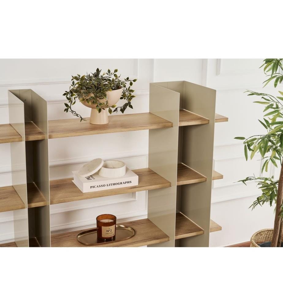 Bücherregal, Taupe, Metallgehäuse