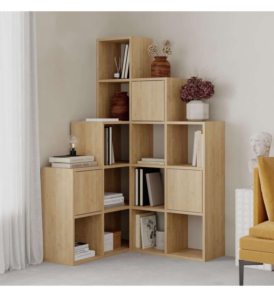 Bibliothèque, saphir, chêne, 100 % PANNEAU DE PARTICULES REVÊTU DE MÉLAMINE