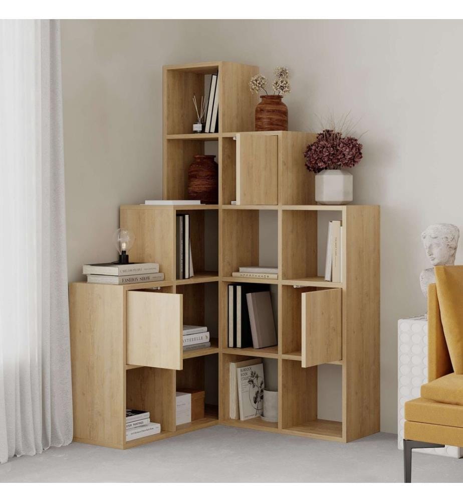 Bibliothèque, saphir, chêne, 100 % PANNEAU DE PARTICULES REVÊTU DE MÉLAMINE