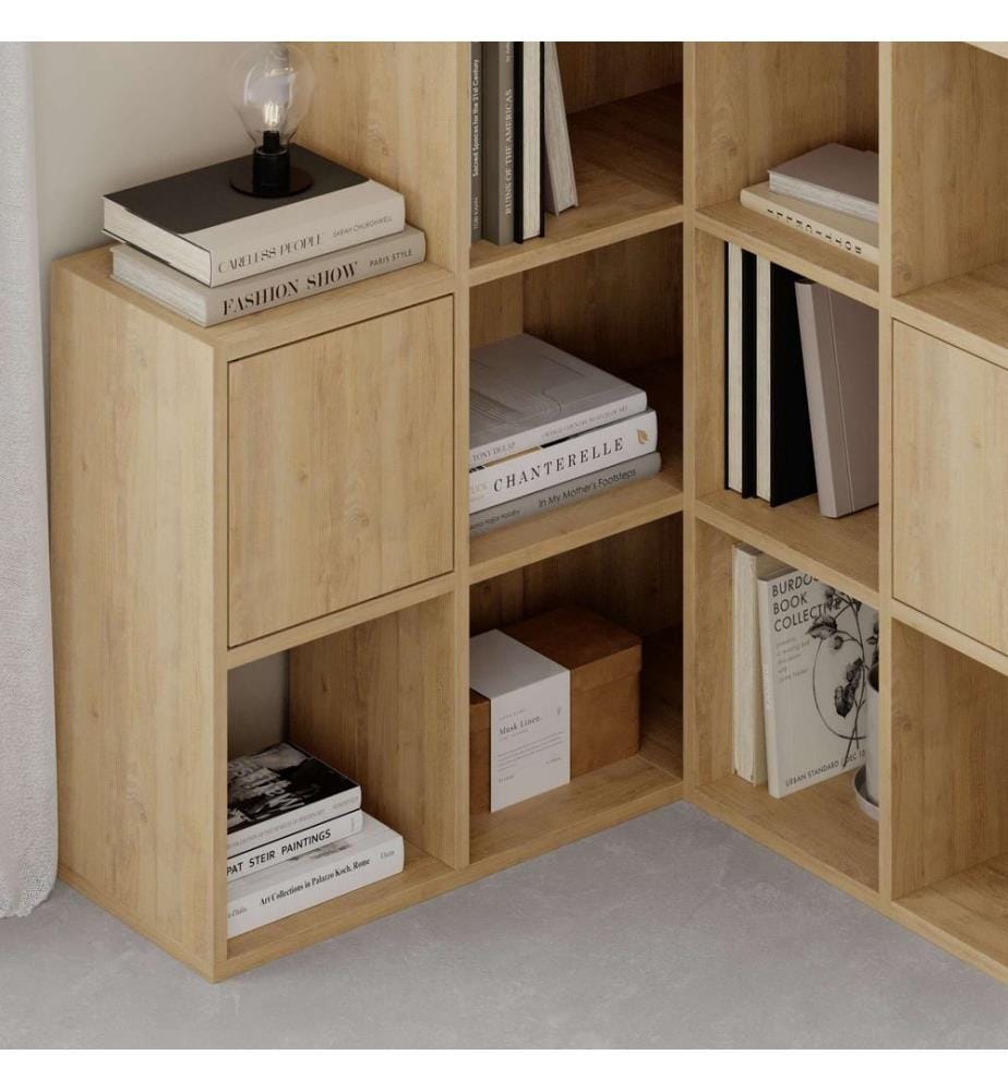 Bibliothèque, saphir, chêne, 100 % PANNEAU DE PARTICULES REVÊTU DE MÉLAMINE