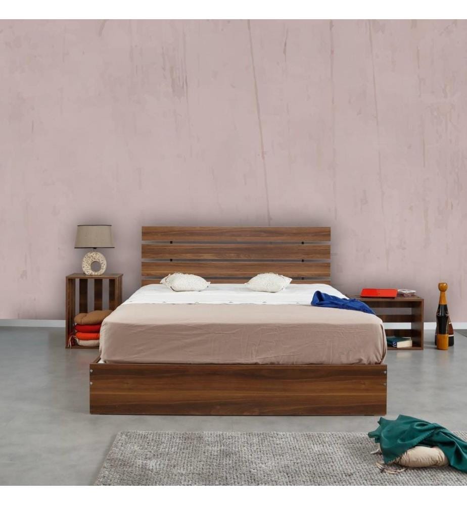 Double Bedstead, Walnut, Melamine Coated Particle Board