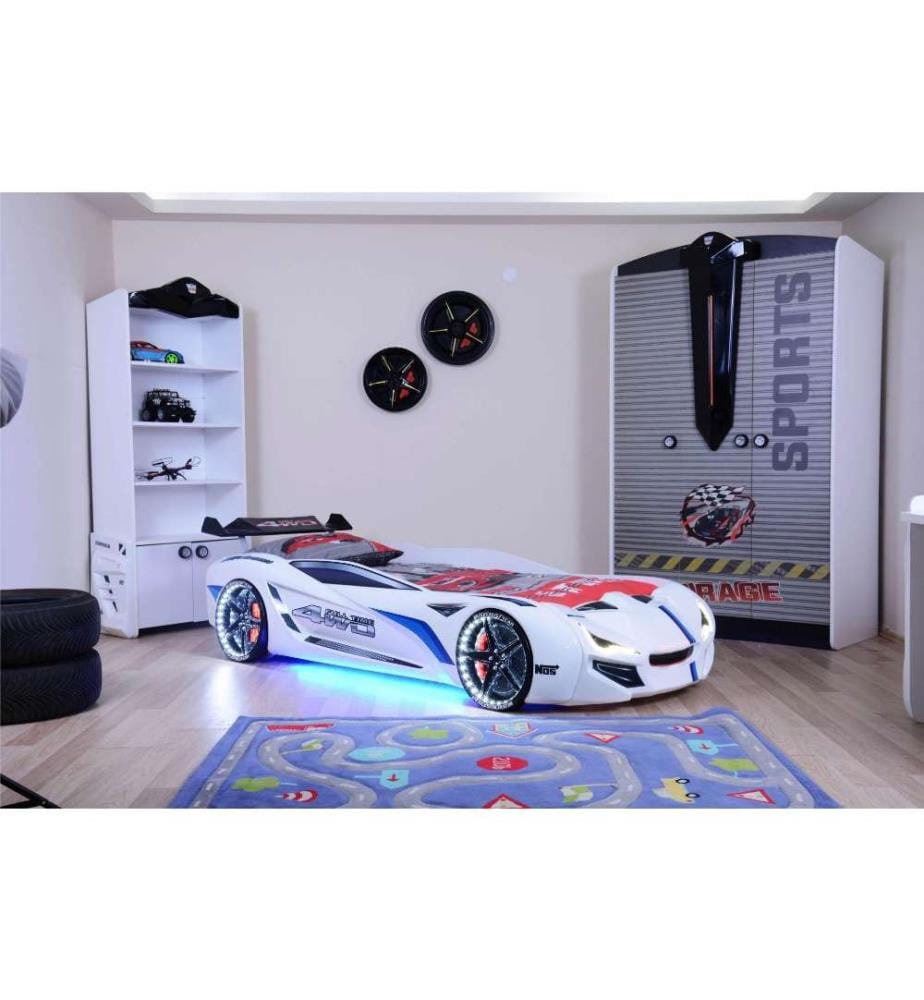 Car Bed, Multicolor, Melamine Coated Particle Board Body, Abs Outer Side