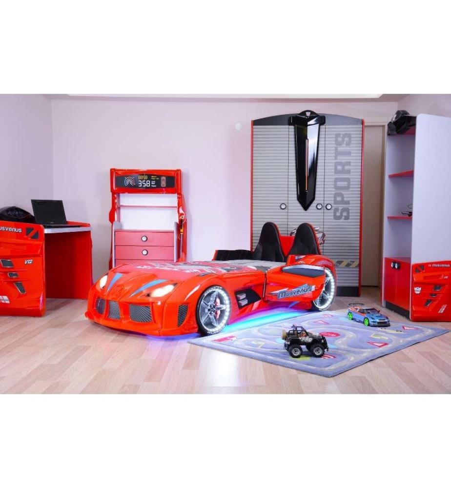 Car Bed, Multicolor, Melamine Coated Particle Board Body, Abs Outer Side