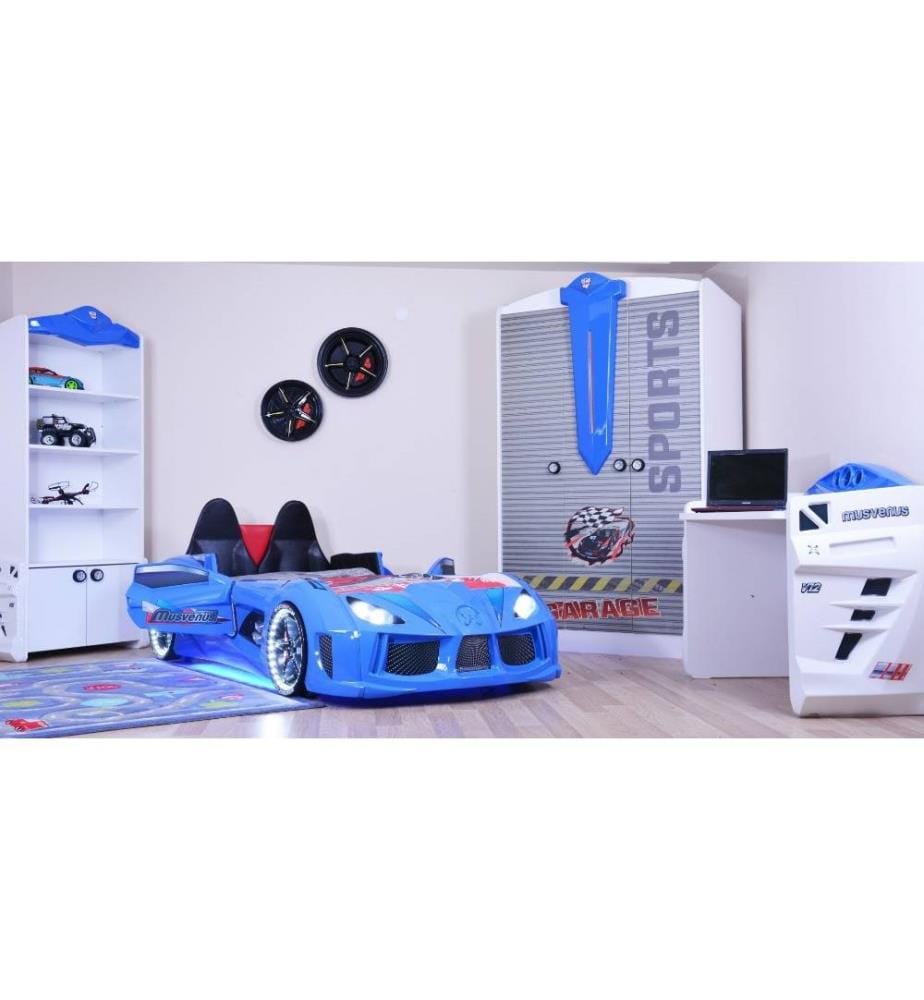 Car Bed, Multicolor, Melamine Coated Particle Board Body, Abs Outer Side