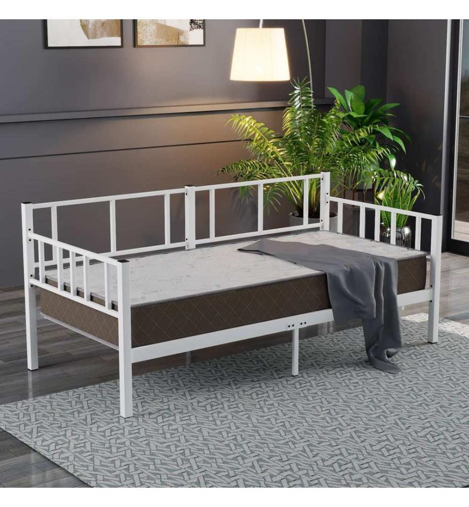 Divano letto, bianco, 100% METALLO