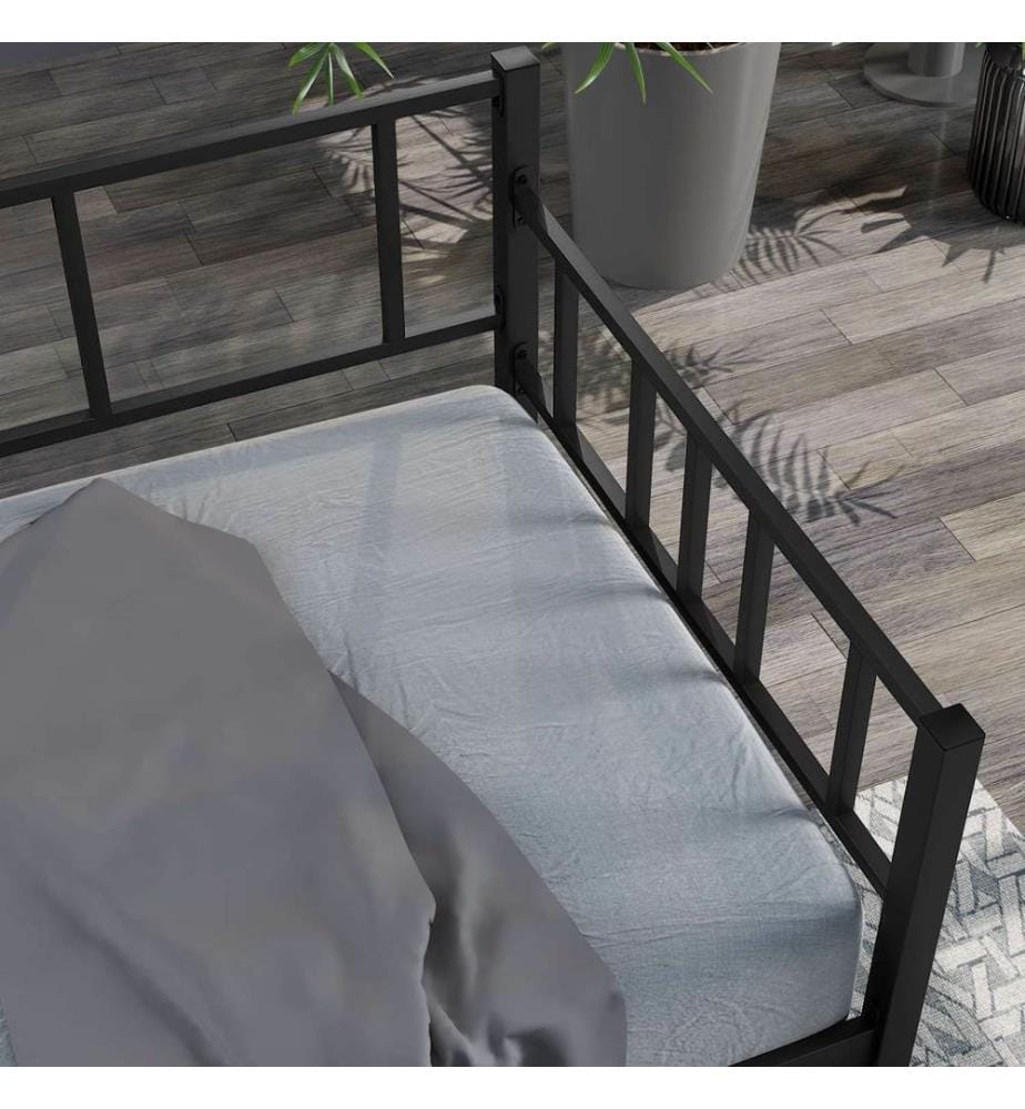 Divano letto, nero, 100% METALLO