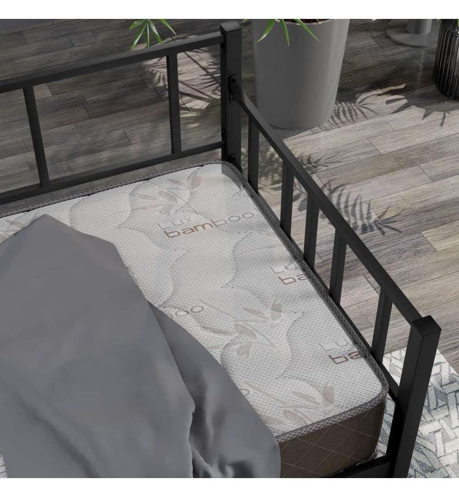 Divano letto, nero, 100% METALLO
