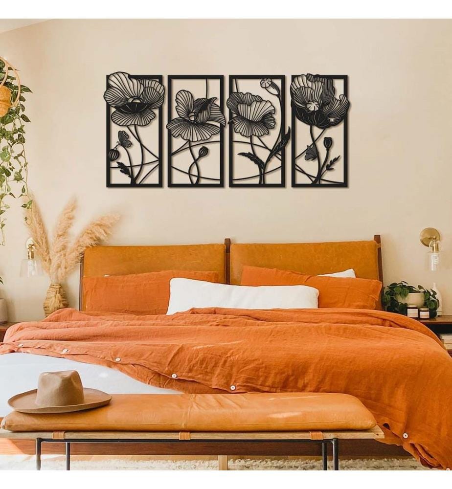 Decorative Metal Wall Accessory, Black, 100% STEEL