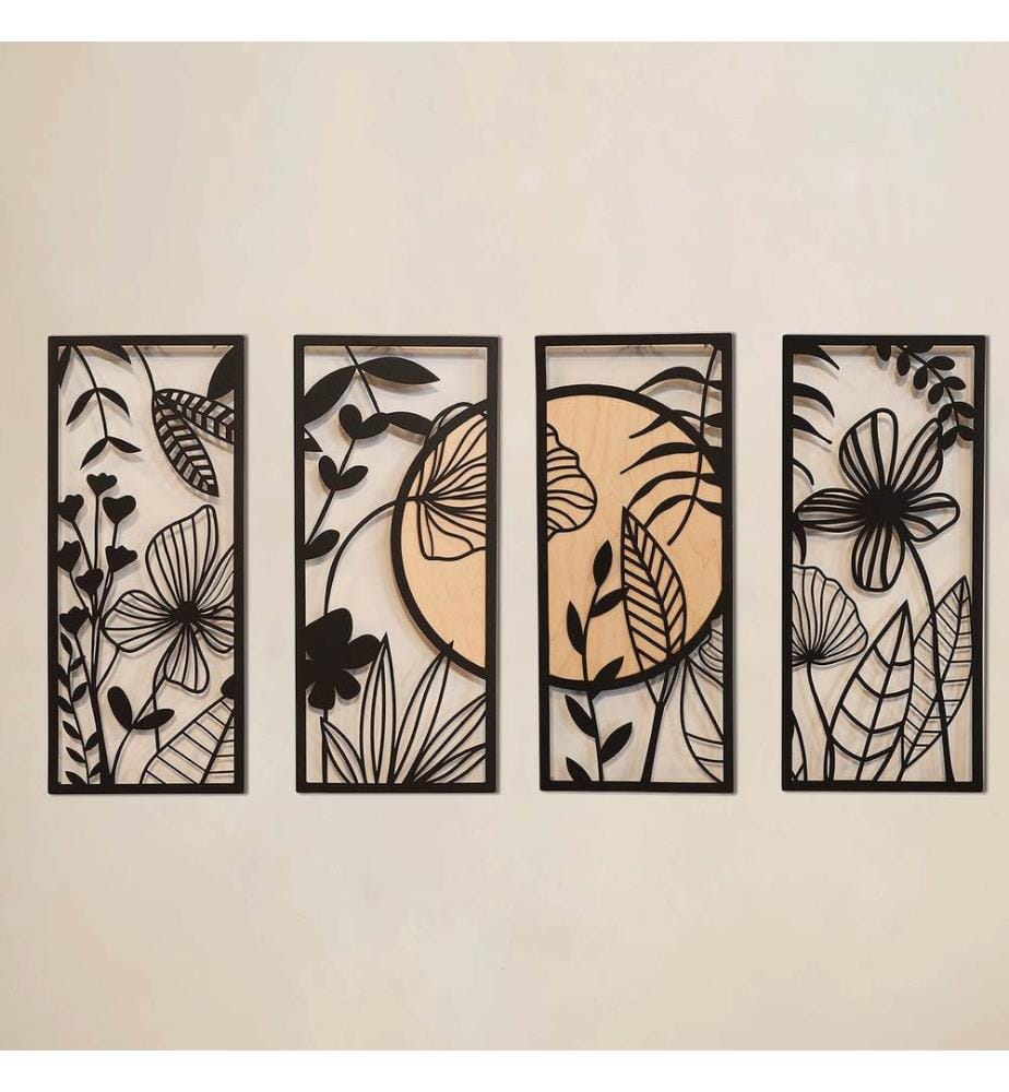 Accessoire mural décoratif en métal, noir, beige, 100 % ACIER