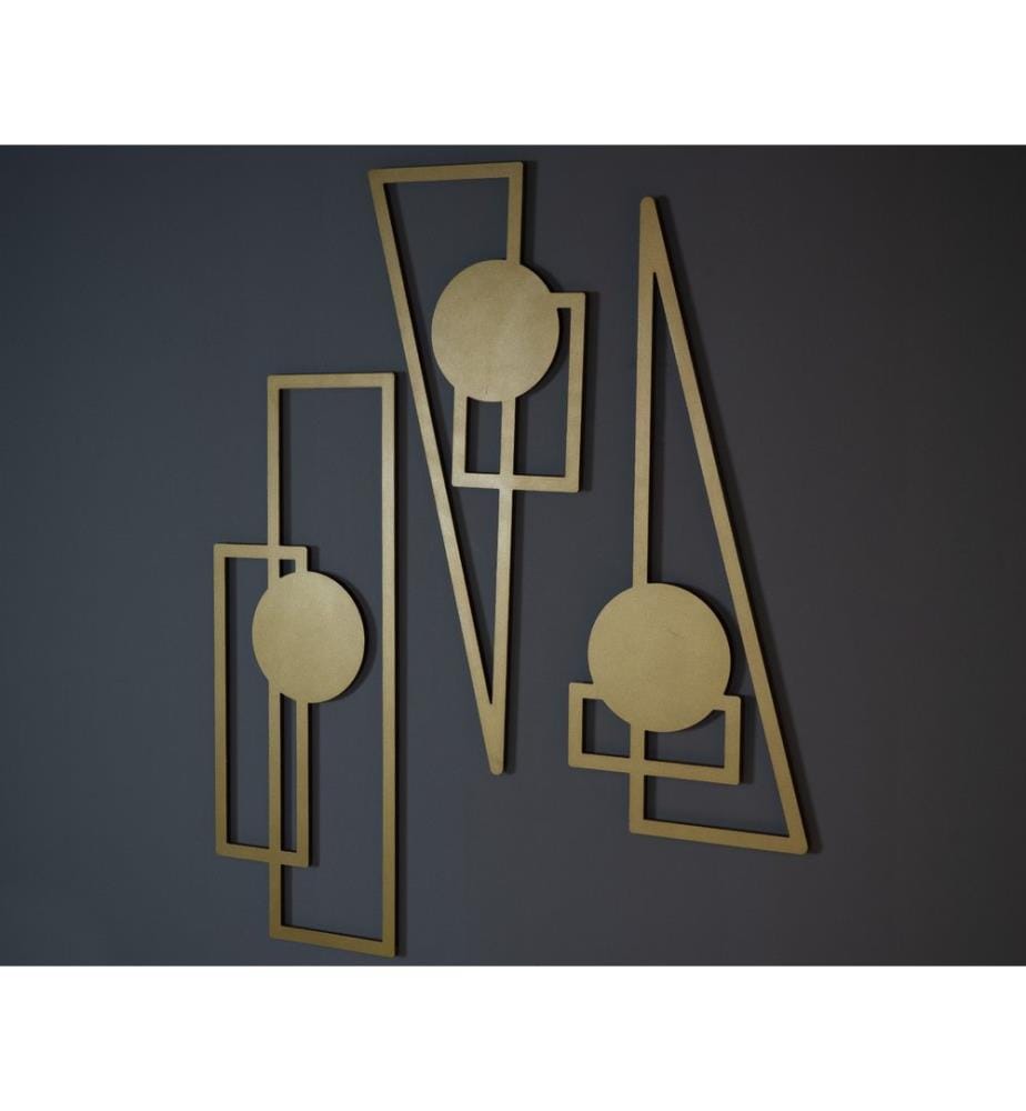 Ensemble d'accessoires décoratifs en métal, 3 pièces, doré, 100 % ACIER