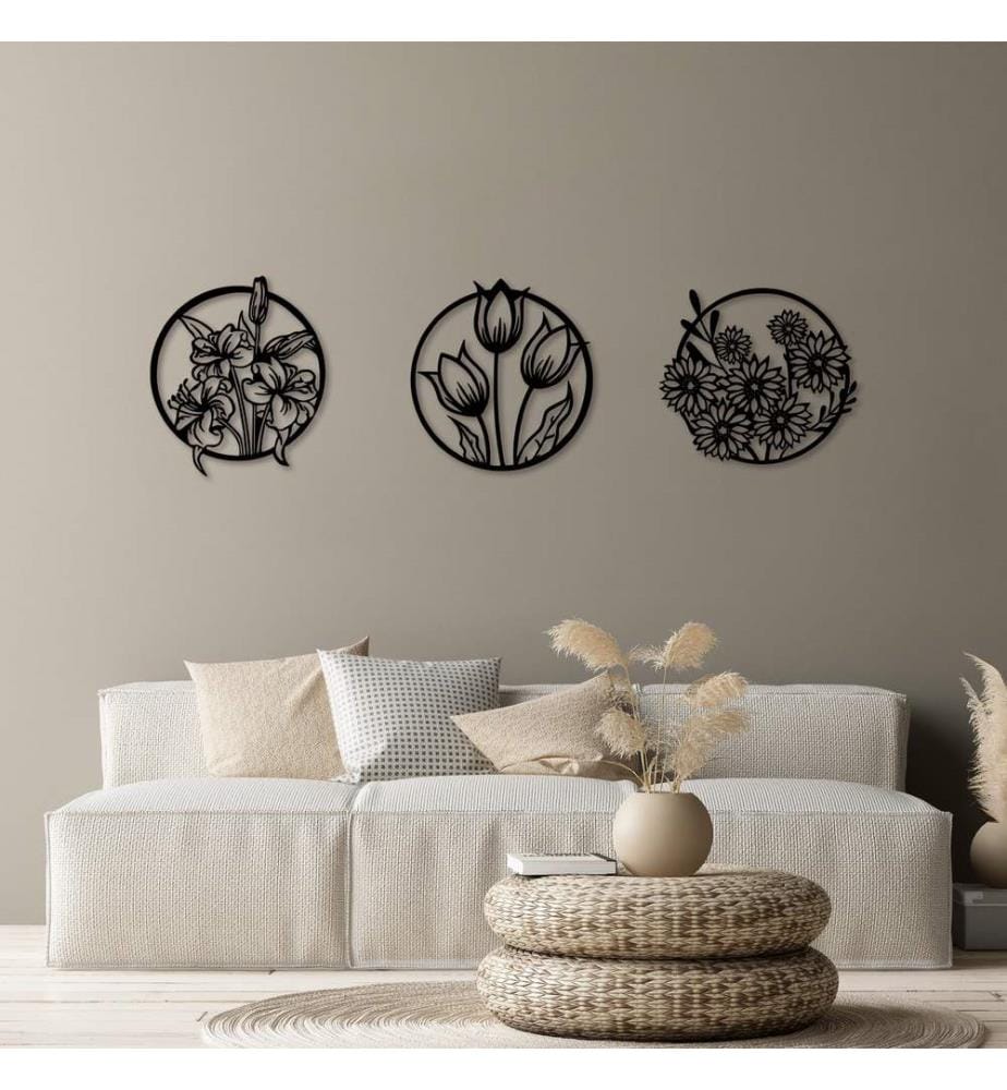 Decorative Metal Wall Accessory, Black, 100% METAL