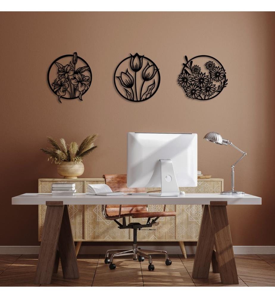 Decorative Metal Wall Accessory, Black, 100% METAL