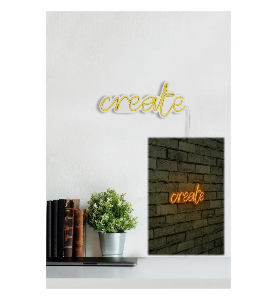 Illuminazione decorativa a LED in plastica, strisce al neon flessibili gialle, tensione di esercizio 12 V CC