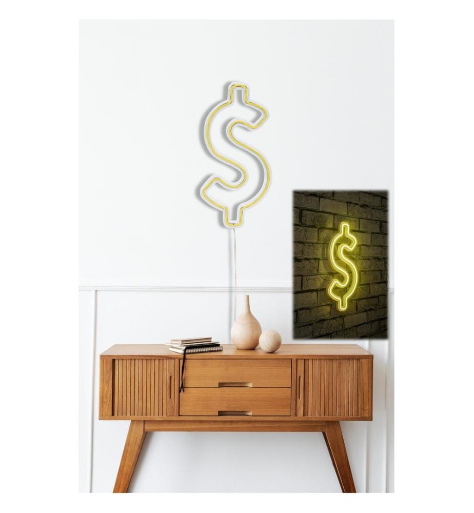 Illuminazione decorativa a LED in plastica, strisce al neon flessibili gialle, tensione di esercizio 12 V CC