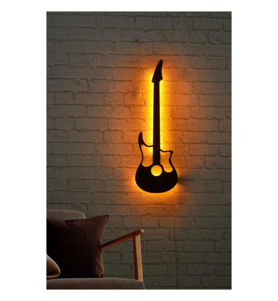 Illuminazione decorativa a LED, base in MDF gialla e nera, strisce LED da 60 LED/m